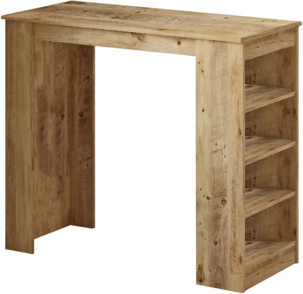 NORDVÄRK ST1 bárasztal, 3 polccal - natúr melamin (120x51,6)