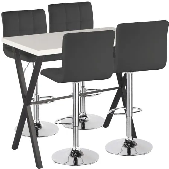 Homeville Bárasztal szett Grappa/Fekete bárszék