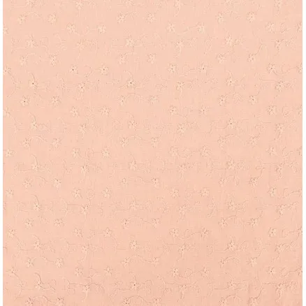 Pamut anyag hímzéssel 135cm 1613 Lazacszínű - 50cm