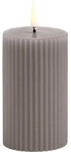 LED barázdált gyertya, Homokkő, Sima, 5,8x10 cm Homokkő