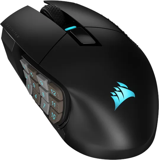Corsair SCIMITAR ELITE WIRELESS Gaming Mouse - Egér - Optikai - 16 gomb - Fekete