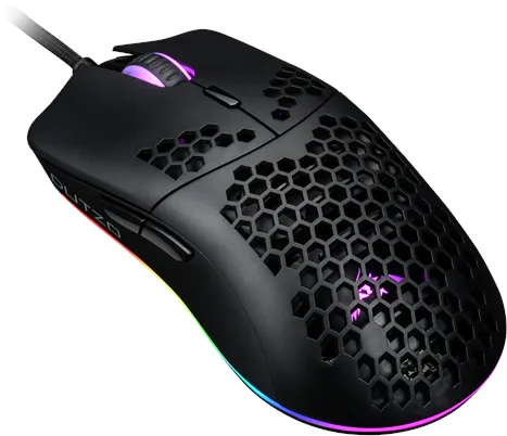 DUTZO Keiryō RGB - Matt Black - Gaming egér - Optikai - 6 gomb - Fekete RGB fénnyel