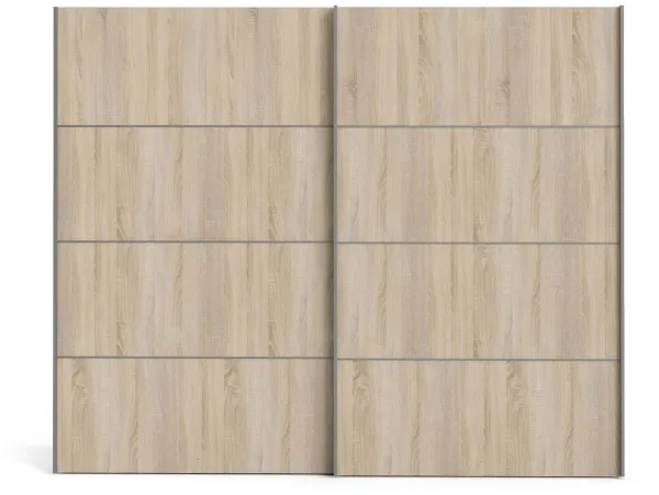 TVILUM Verona tolóajtós szekrény - tölgy/fehér fa, 2 tolóajtó, széles