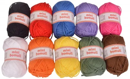 Järbo Minibomull Fonalkészlet 13 Alapszín 10g - 10 db - Järbo Minibomull Fonalkészlet 13 Alapszín