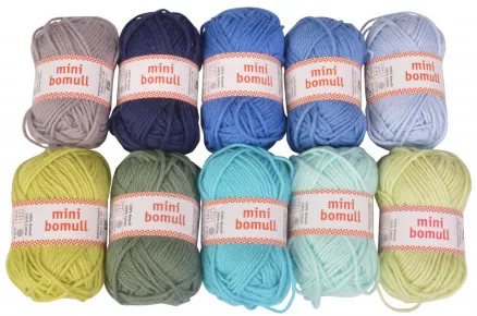 Järbo Minibomull fonalcsomag 11 Kék és Zöld árnyalatok 10g - 10 db - Järbo Minibomull fonalcsomag 11 Kék és Zöld árnyalatok