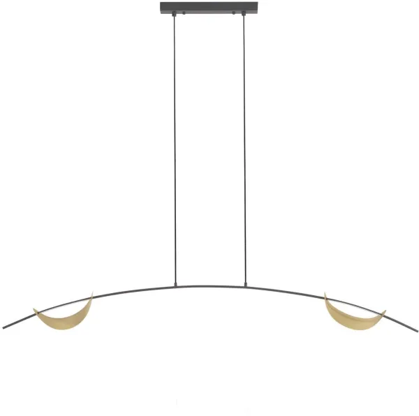 Anatolia, függőlámpa, arany/fekete, H140x15x150 cm