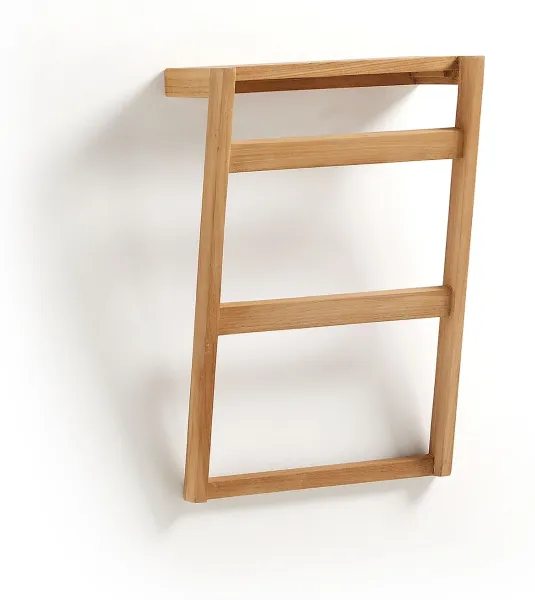 Kuveni, törölközőtartó, natúr, tömör fa