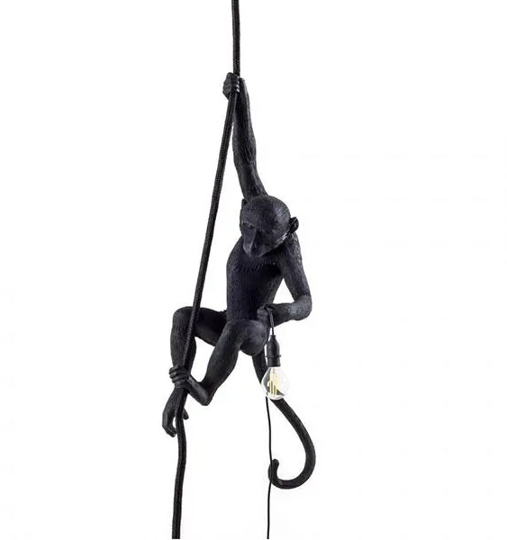 Seletti Monkey With Rope Mennyezeti Lámpa Fekete Kültéri