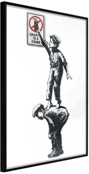 ARTGEIST Poszter kerettel - Banksy: Graffiti Is a Crime Fekete 30x45