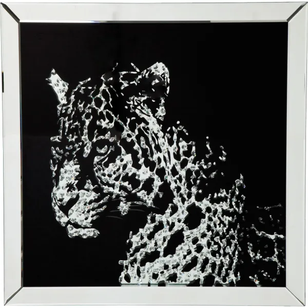KARE DESIGN Poszter, Mirror Leopard - Többszínű, kerettel, (80x80cm)