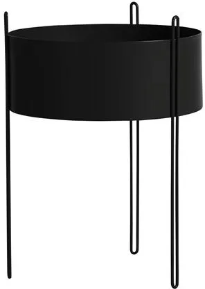 Woud Pidestall Nagy Fekete Virágcserép