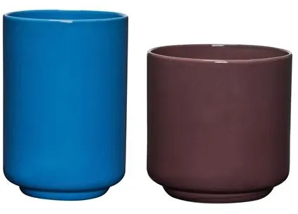 Hübsch Deux Potte 2 darabos készlet Vörösbarna/Kék