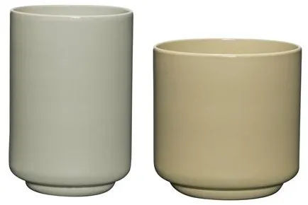 Hübsch Deux Potte 2 darabos készlet Világoszöld/Homok