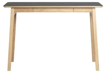 Magnus Olesen Freya Íróasztal Tömör Tölgy Lakkozott/Fekete Linóleum 4023 Forbo