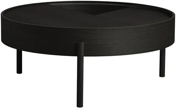 Woud Arc Dohányzóasztal Fekete Kőris Ø89