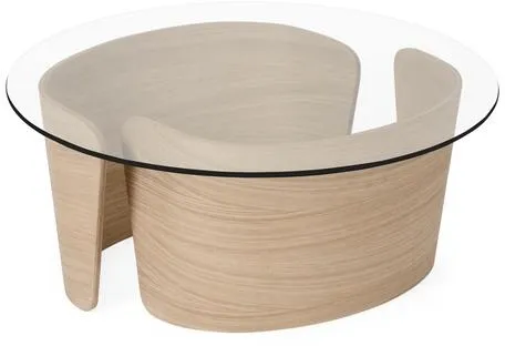 Sibast Furniture No 7 Lounge Dohányzóasztal Ø70 Alacsony Fehérre olajozott tölgy/Üveg