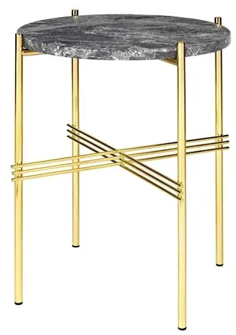 GUBI TS Oldalsó asztal Kerek Ø40 Réz/Szürke Emperador Márvány