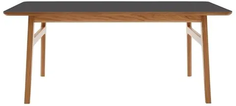 Magnus Olesen Freya Dohányzóasztal Tömör Lakkozott Tölgy/Fekete Linóleum 4023 Forbo H 120 x Sz 60 x M 50