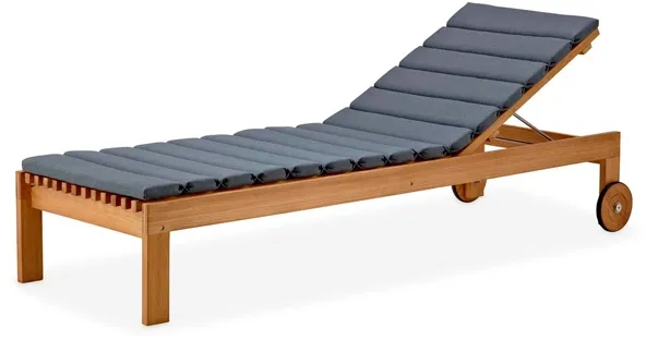 Cane-Line Amaze napozóágy párnával - teak szürke párnával