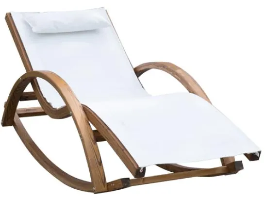 Homeville Lux napozóágy vörösfenyőből, hintafunkcióval 150x60x50 cm