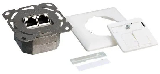 LogiLink Cat.6A fali aljzat 2 x RJ45 árnyékolt, jelzőfehér