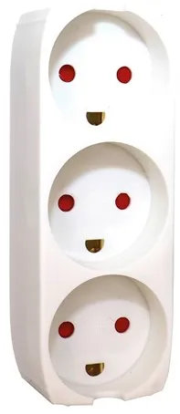 Gripo elosztó 3 kimenettel és földeléssel, fehér