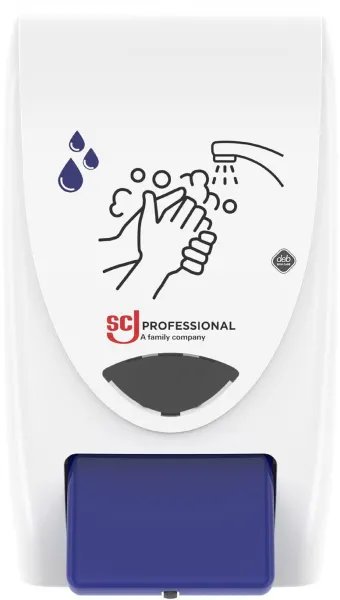 Deb Stoko Cleanse Light adagoló tisztító hatású krémszappanhoz, fehér műanyag, kék nyomógombbal, 2 L