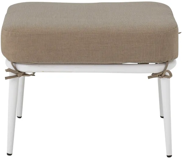 CREATIVE COLLECTION Cia zsámoly, párnával - kötél és fehér fém