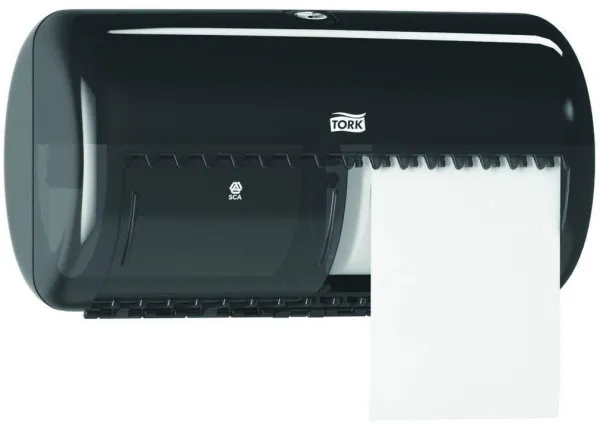 Tork Twin adagoló, WC-papírhoz, 2 tekercs, fekete, T4