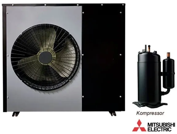 Andersen Electric Nordic One levegő-víz hőszivattyú WiFi-vel, 7kW, Fekete