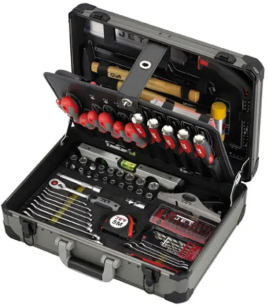 JET Alumínium szerszámosláda 118 db 1/4" + 1/2"